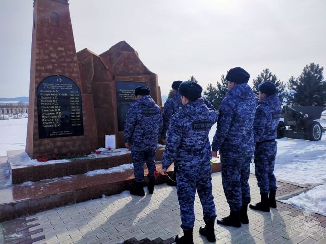 В Ингушетии росгвардейцы приняли участие в мероприятии, посвященном годовщине вывода советских войск из Афганистана